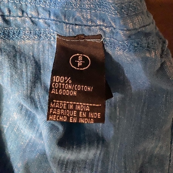 BUFFALO Turquoise Short Sleeved Top with back Logo Men’s size Small - Picture 5 of 7